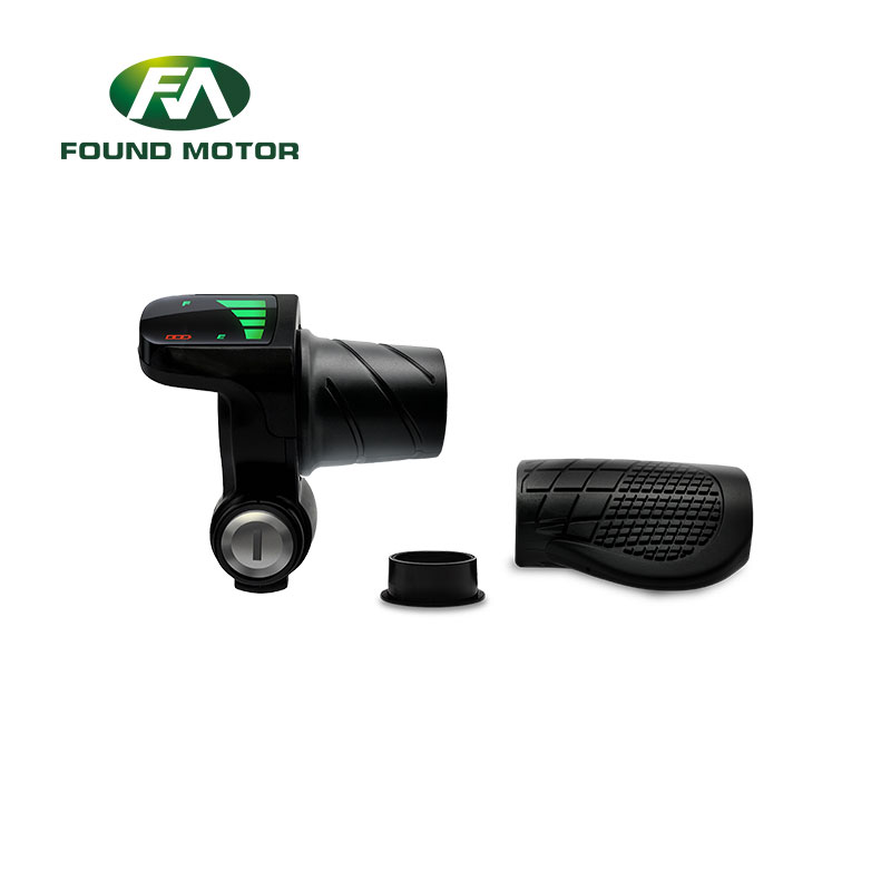FOUNDMOTOR 36V Twist Grip Throttle with LCD Display Key Lock Power Indicator Electric Scooter Rubber Half Twist Throttle