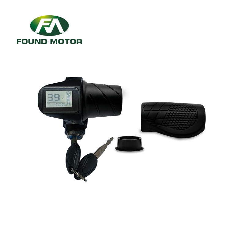 FOUNDMOTOR TT87-proH Electric Bike Twist Throttle with Temperature Display – Half Twist Grip Accelerator for E-bike