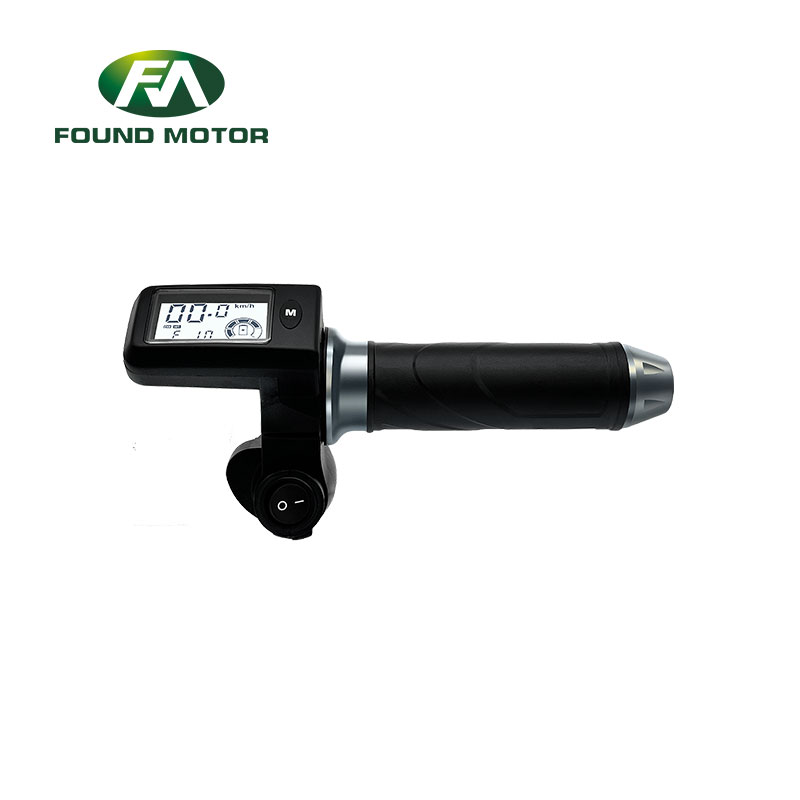 FOUNDMOTOR TT88-A Electric Bike Throttle Half Twist with Time Display – Universal E-bike Accelerator Grip for Bicycle